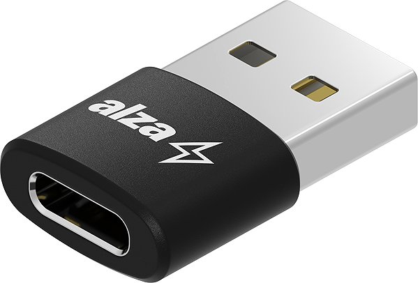 Adapter AlzaPower USB-A (M) to USB-C (F) 2.0 OTG black ...