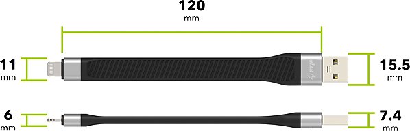 Data Cable AlzaPower FlexCore USB-A to Lightning MFi black ...