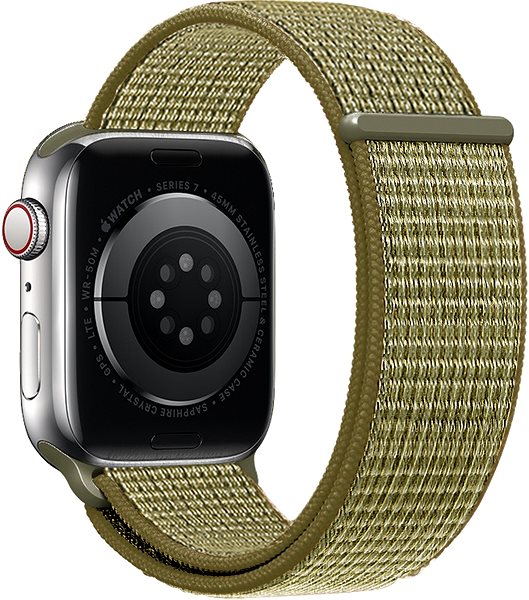 Armband Eternico Airy für Apple Watch 42mm / 44mm / 45mm Green Fig and Brown edge ...