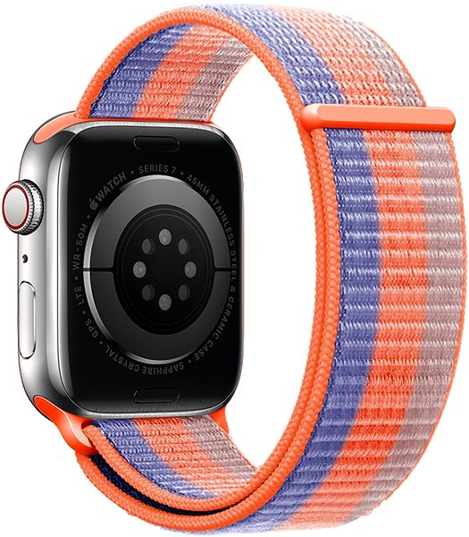Armband Eternico Airy für Apple Watch 42mm / 44mm / 45mm Sky Blue with Orange stripe ...