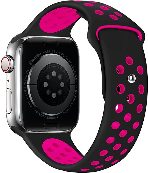 Remienok na hodinky Eternico Sporty na Apple Watch 42 mm/44 mm/45 mm   Vibrant Pink and Black ...