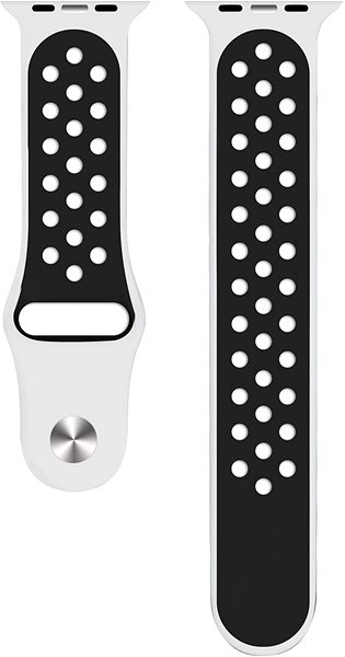 Armband Eternico Sporty für Apple Watch 38mm / 40mm / 41mm Dunkelgrau und Weiß ...
