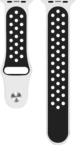 Armband Eternico Sporty für Apple Watch 42mm / 44mm / 45mm Dunkelgrau und Weiß ...