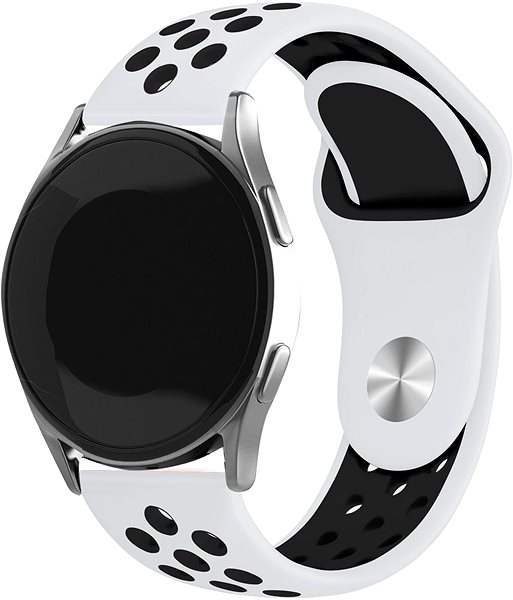 Remienok na hodinky Eternico Sporty Universal Quick Release 20 mm Solid Black and White ...
