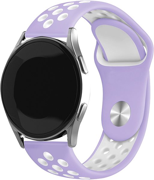 Remienok na hodinky Eternico Sporty Universal Quick Release 20 mm Pure White and Purple ...