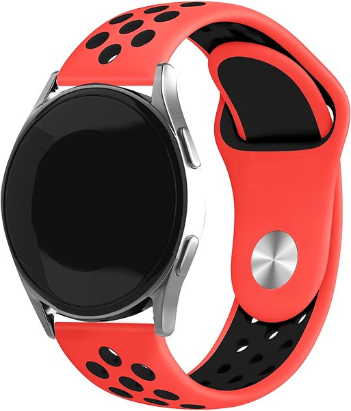 Szíj Eternico Sporty Universal Quick Release 22mm - Solid Black and Red ...