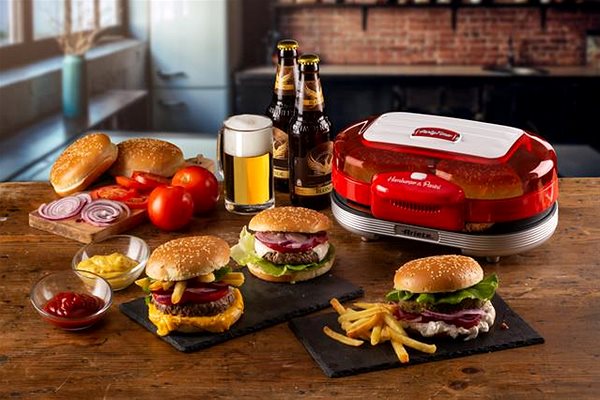 Elektromos grill Ariete Party Time Hamburger Maker 205 - piros ...