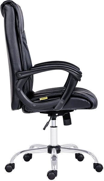 Office Armchair ANTARES Denver black leather Lateral view