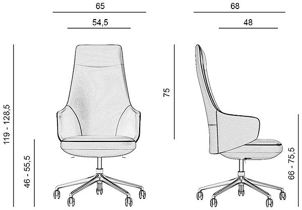 ANTARES Velson High office chair, black.