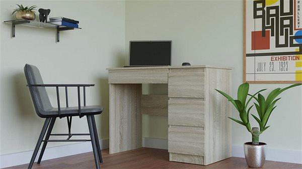 Schreibtisch ARTENAT Mijas P, 98 cm, Eiche sonoma ...