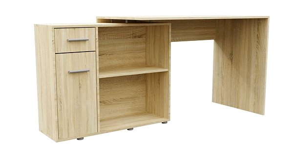 Schreibtisch ARTENAT Elena, 120 cm, Ecke, Eiche Sonoma ...