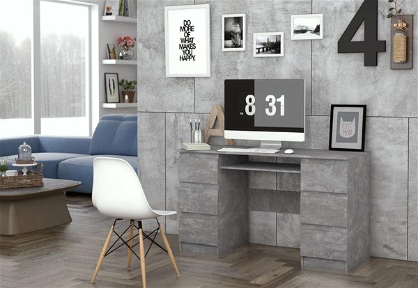 Íróasztal ARTENAT Kuba, 130 cm, sötét beton ...