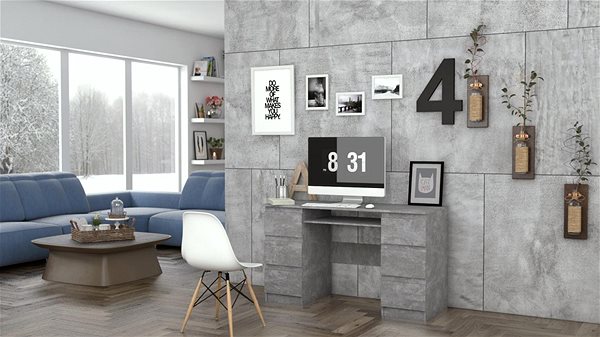 Íróasztal ARTENAT Kuba, 130 cm, sötét beton ...