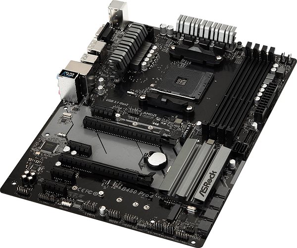 Motherboard ASROCK B450 Pro4 Lateral view