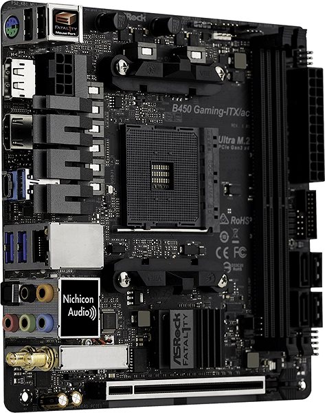 Motherboard ASROCK Fatal1ty B450 Gaming-ITX / ac Seitlicher Anblick