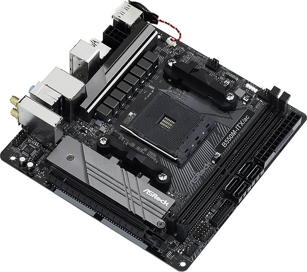 Motherboard ASROCK B550M-ITX/ac Lateral view