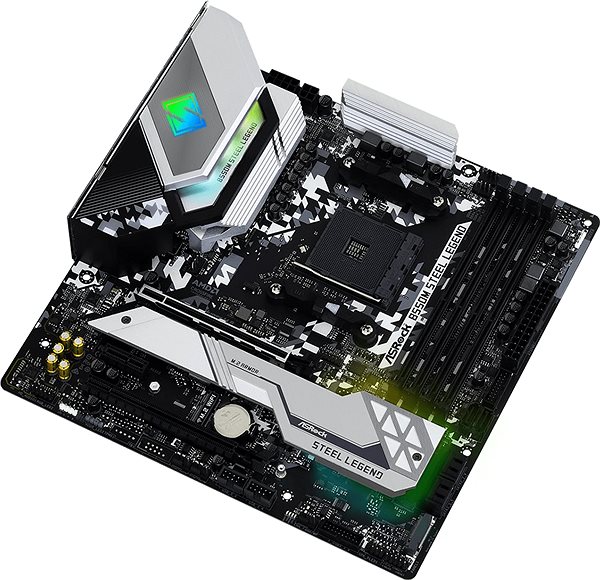 Motherboard ASROCK B550M Steel Legend Lateral view