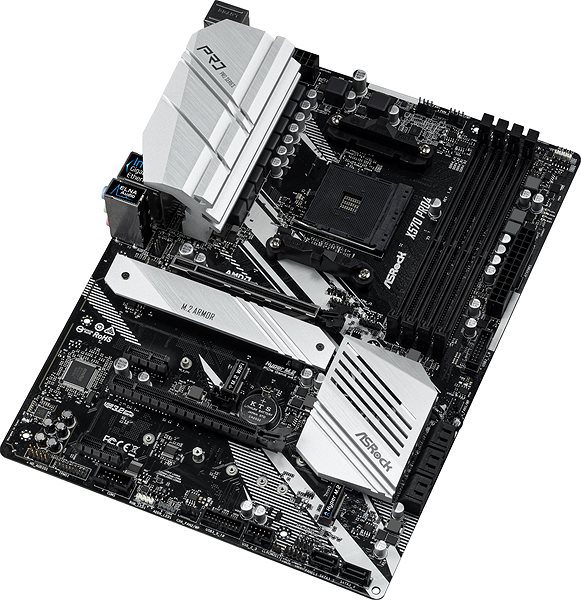 Motherboard ASRock X570 PRO4 Seitlicher Anblick
