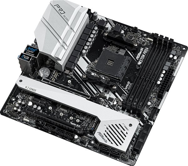 Motherboard ASRock X570M PRO4 Seitlicher Anblick