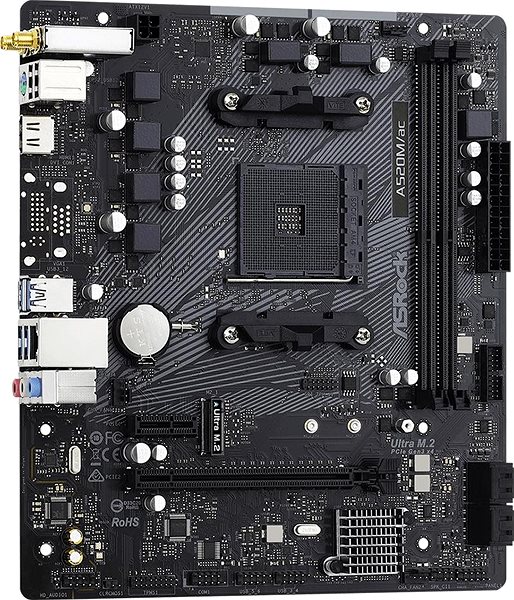 Motherboard ASROCK A520M/AC Lateral view