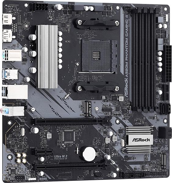 Motherboard ASROCK A520M PHANTOM GAMING 4 Seitlicher Anblick