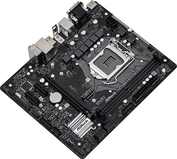 Motherboard ASROCK H470M-HDV/M.2 Seitlicher Anblick
