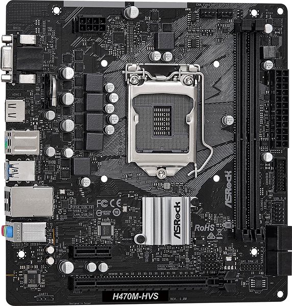 Motherboard ASROCK H470M-HVS Lateral view