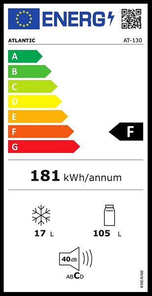 Refrigerator ATLANTIC AT130 Energy label