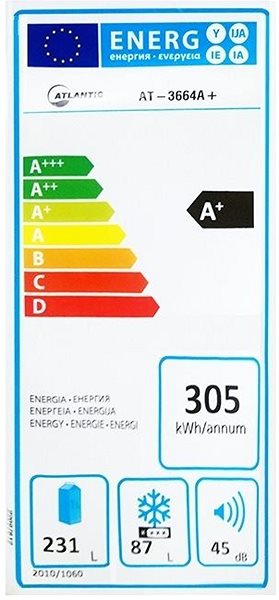 Refrigerator ATLANTIC AT3664 Energy label