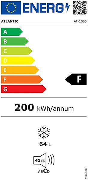 Upright Freezer ATLANTIC AT1005 Energy label