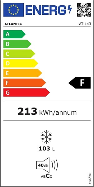 Upright Freezer ATLANTIC AT143 Energy label