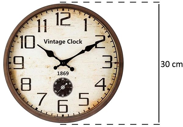 Wall Clock Atmosphera Vintage Wall Clock 30 cm brown ...