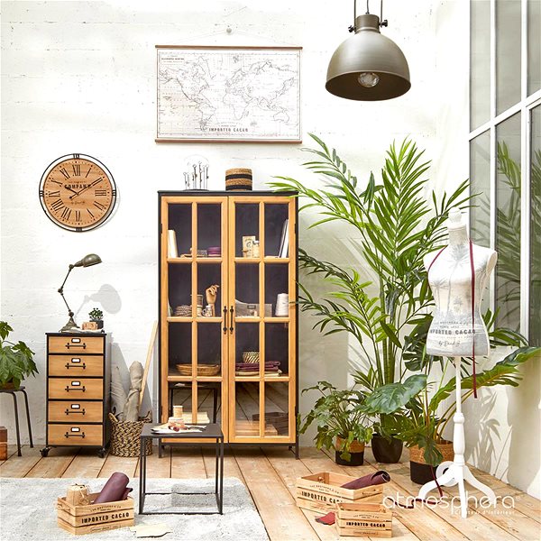 Wall Clock Atmosphera Round Wooden Wall Clock Colonial 58 cm ...