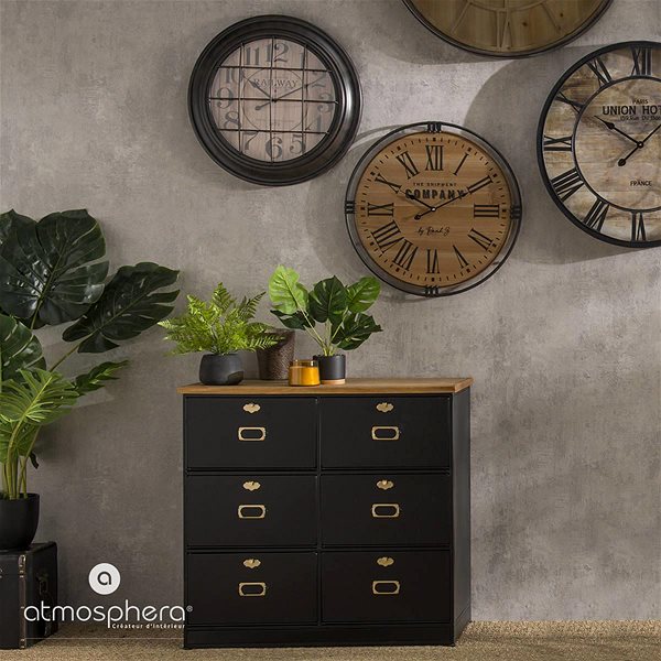 Wall Clock Atmosphera Round Wooden Wall Clock Colonial 58 cm ...