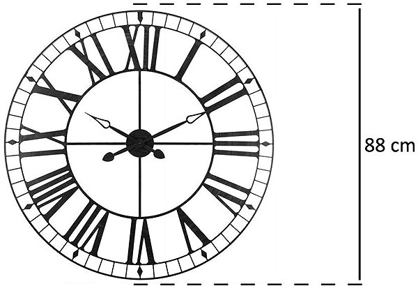 Wall Clock Atmosphera Wall clock in retro style, metal, 88 cm ...