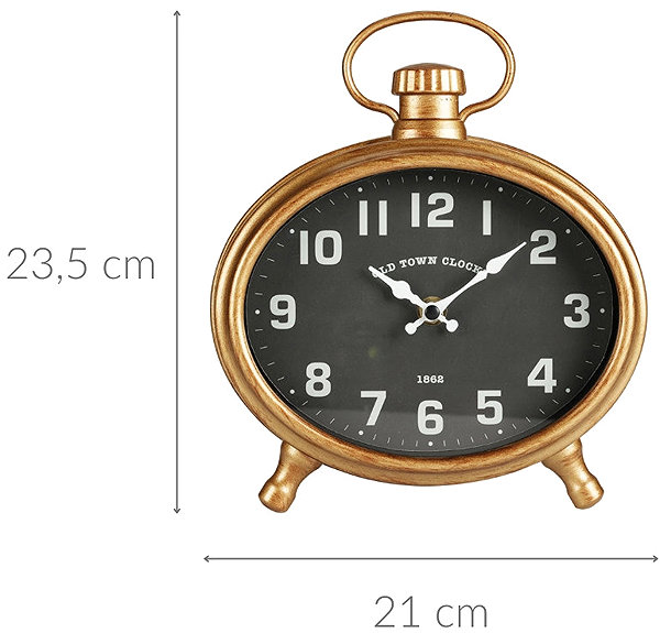 Wall Clock Home Styling Collection Oval Retro Wall Clock, 21 x 23,5 x 4,8 cm ...