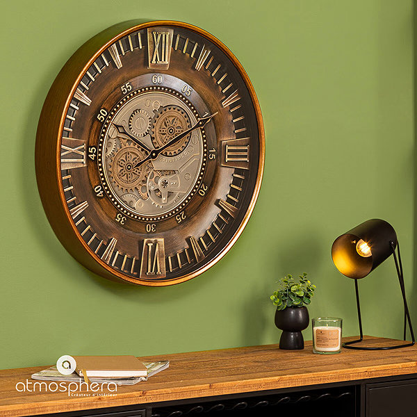 Wall Clock Atmosphera Retro style clock with visible mechanism YONI, 59 cm ...
