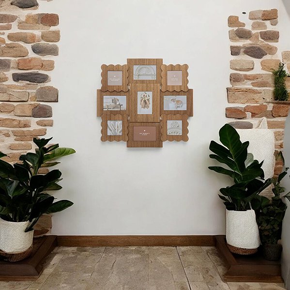 Photo Frame Atmosphera Multiframe for 9 photos BRIANA, brown ...