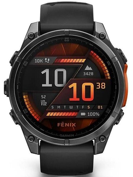 Smart Watch Garmin Fenix 8 47mm AMOLED Slate Gray Steel/Black Band ...