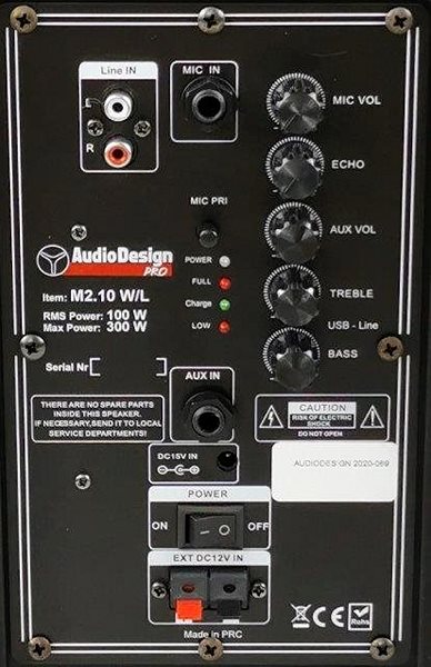 Speaker AudioDesign M2 10W/L Connectivity (ports)