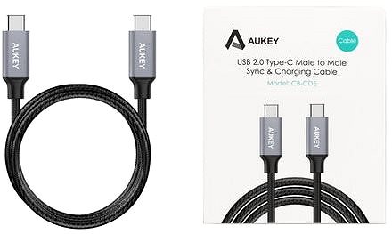 Dátový kábel Aukey Impulse Series USB-C to C Cable Screen