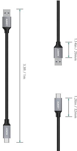 Adatkábel Aukey CB-CD2 1m USB-C to USB 3.0 Quick Charge 3.0 High Performance Nylon Braided Cable Jellemzők/technológia