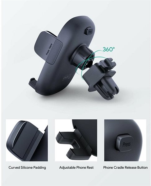 Phone Holder Aukey Car Phone Mount Upgraded Vent Clip for Air Vent HD C58 Features/technology