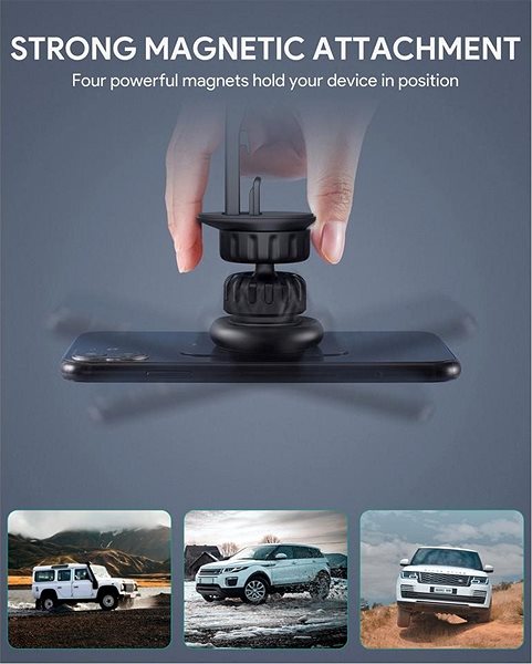 Telefontartó Aukey Phone Holder for Car HD C74 Super Magnetic Mount Lifestyle