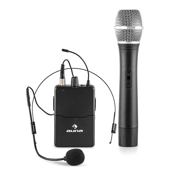 Mikrofón Auna VHF-2-HS Handheld + Headset Screen