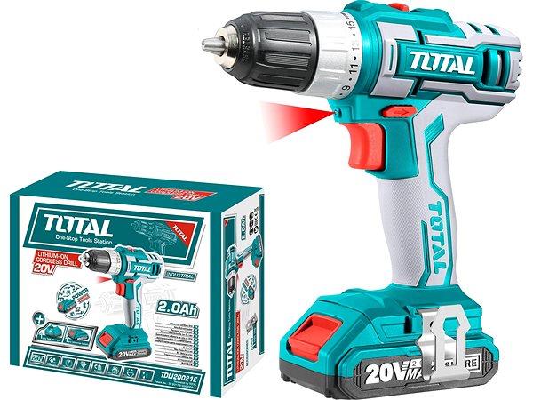 Aku vŕtačka TOTAL-TOOLS Vŕtací skrutkovač aku, 1× 2000 mAh, 20 V Li-Ion Vlastnosti/technológia