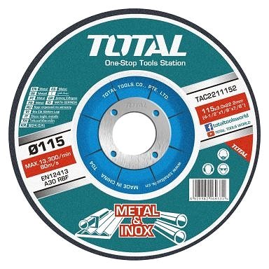 Vágótárcsa TOTAL-TOOLS Vágótárcsa fémhez, 10 db, 115 mm ...