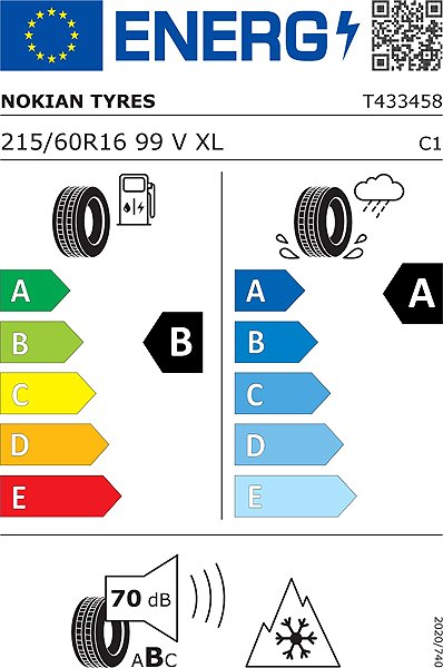 Celoročná pneumatika Nokian Tyres Seasonproof 2 215/60 R16 99V XL Energetický štítok