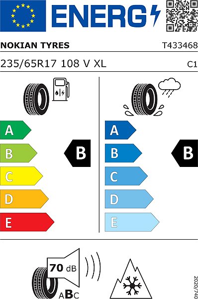 Celoročná pneumatika Nokian Tyres Seasonproof 2 235/65 R17 108V XL Energetický štítok