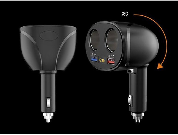 PREXIM QC 3.0 and 3.1A Adapter Car Charger with 12/24 Battery Tester.